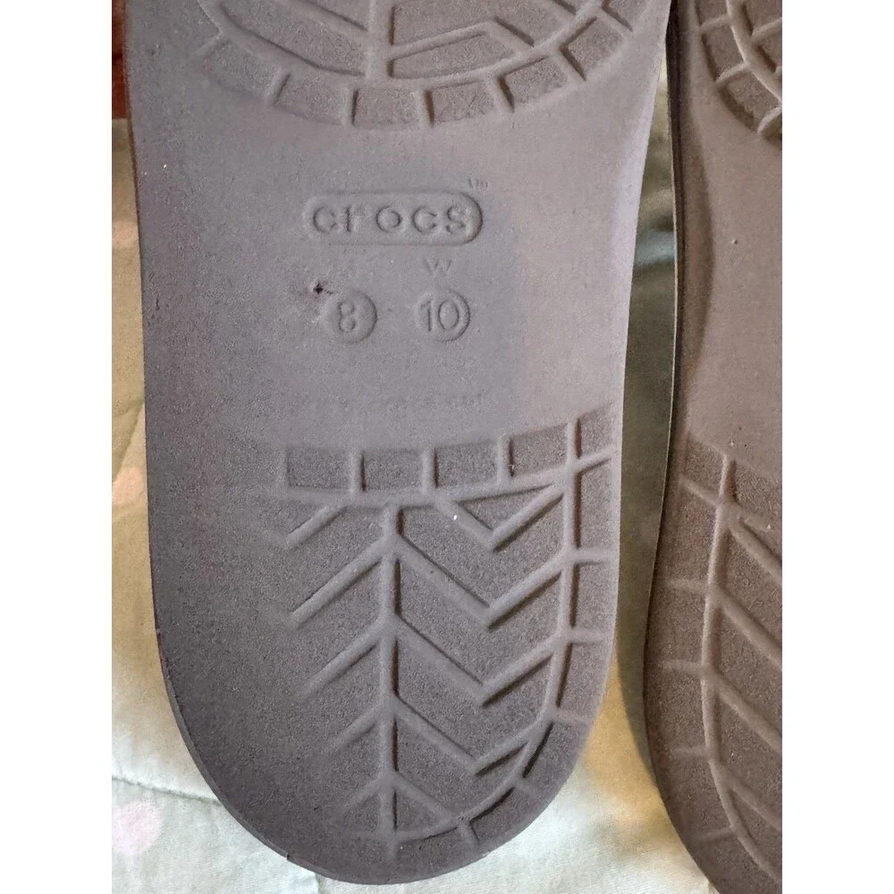 Crocs Gray Slide Slip-On Sandals Logo Synthetic Upper Men’s US Size 8
